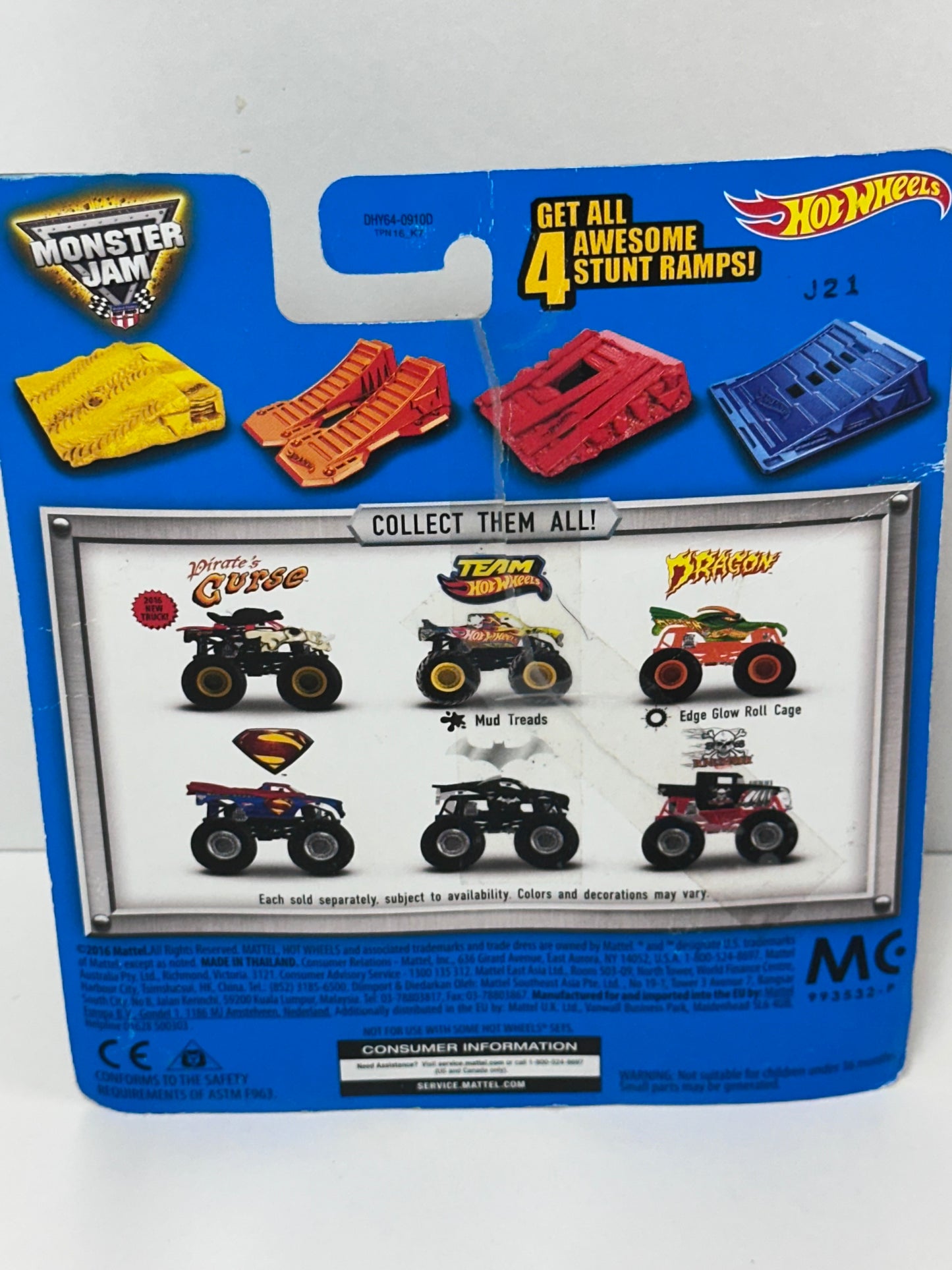 Pirates Curse w/Stunt Ramp 1:64 *LOOSE BUBBLE* Hot Wheels/Monster Jam