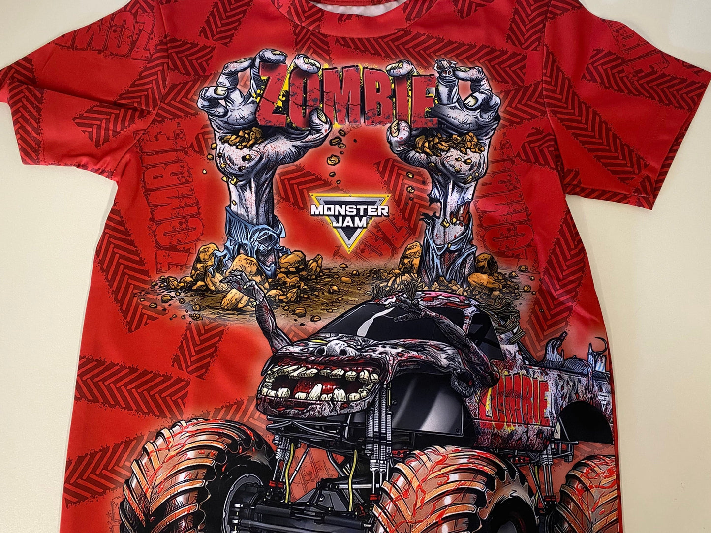 Zombie ,T-Shirt (Red, 100% Polyester)