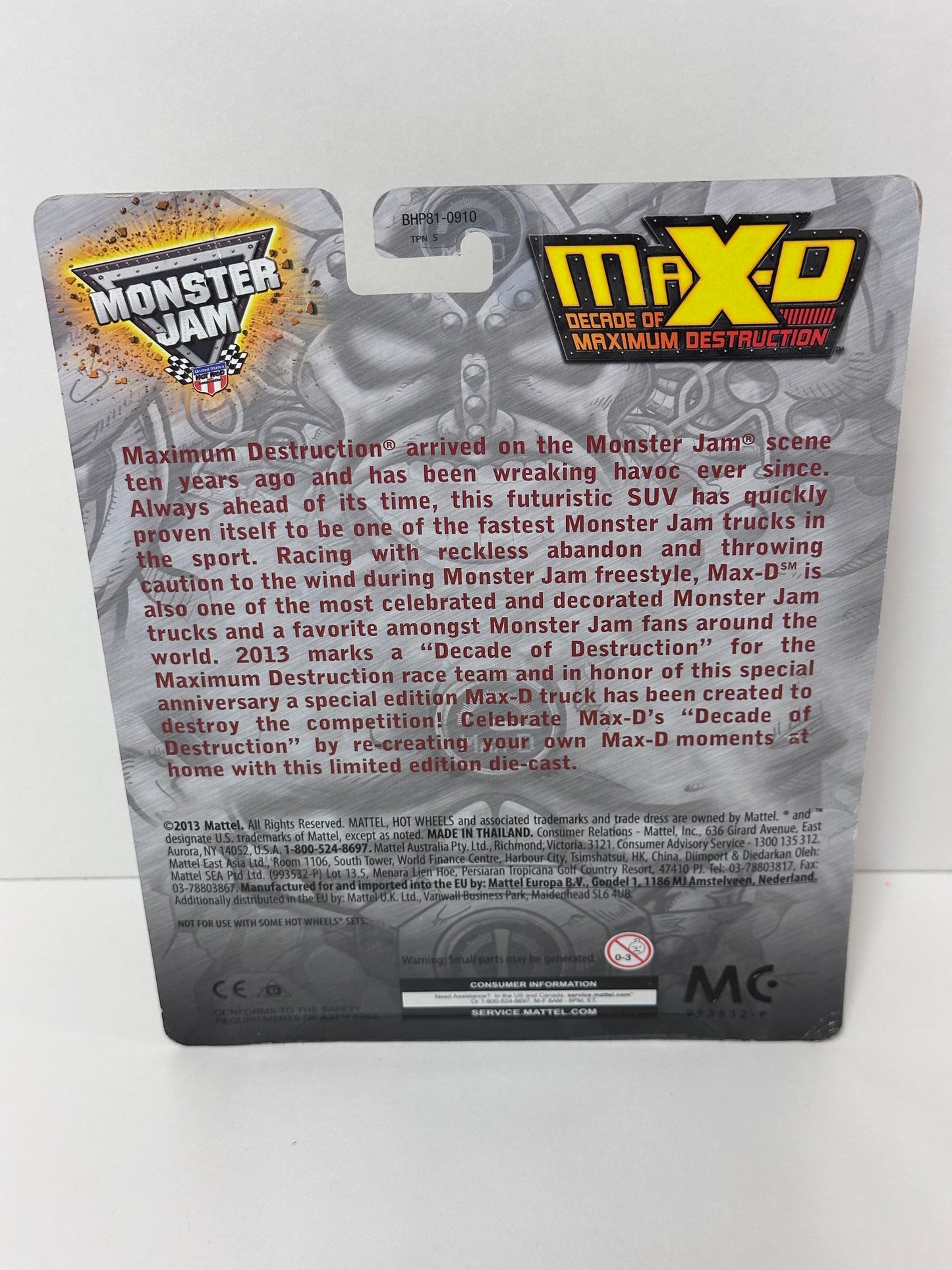 Max-D, Big Card 1:64 Hot Wheels/Monster Jam