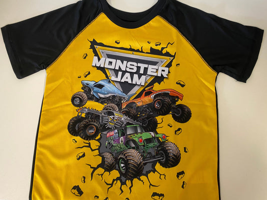 Monster Jam, T-Shirt, (Yellow, 100% Polyester)