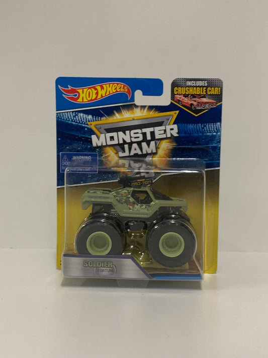 Soldier Fortune  w/ Crushable Car & Gun On Roof, Hot Wheels/Monster Jam